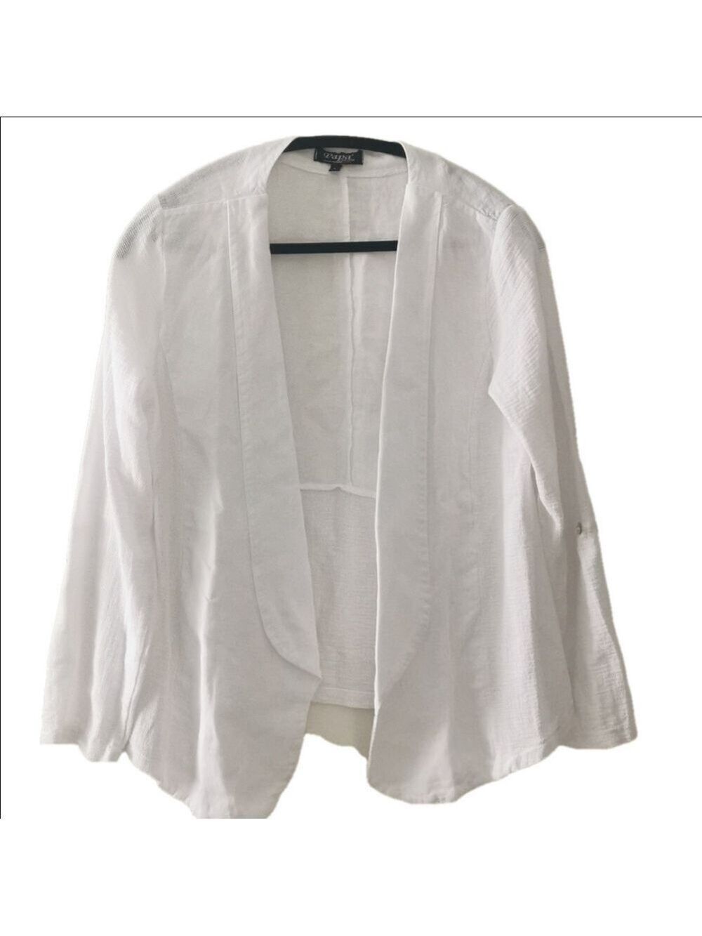 Papa linen womens white blazer. Size large. EUC